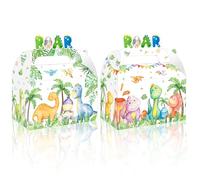 iPartyFun 12pcs Dinosaur Party Gift Treat Boxes Dinosaur Baby Shower Decorations for Dino Theme Birthday Party Rawr It's A Boy Party Supplies