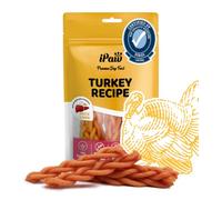 iPaw Turkey Dog Treats, All Natural, Human Friendly, Training Chews, American Origin Raw Material, Hypoallergenic, Rawhide Alternatives,