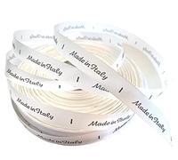 IPEA 150 Elegant Sew-On Satin Labels Made in Italy - Bias Binding for Clothing Decoration T-Shirt Accessories - 6.5 cm Long - White