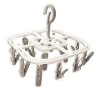 IPEA Airer with Plastic Clips, Underwear, Socks-26 x 26 cm Rack with 16 Clothespins Indoor or Outdoor Use for Hanging and Drying Clothes or Towels, White, unica