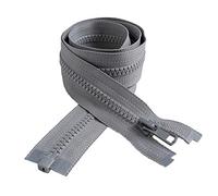IPEA BSLAM060/10 - Zipper Size #5, Divisible Hinges, Length 60cm- Width 30mm, Grey, 2 Pieces
