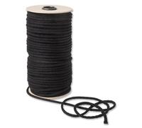 IPEA Macrame Cord Black Natural Cotton - 4mm x 100m - [Made in Italy] - Super Long Roll - Sewing Thread for Crafts, Decorations, Tapestries and Curtains - Yarn