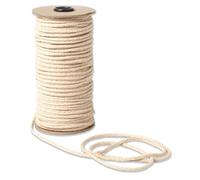 IPEA Natural Cotton Macrame Cord - 4mm x 100 Metres - [Made in Italy] - Super Long Roll - Sewing Thread for Crafts, Decorations, Tapestries and Curtains - Yarn