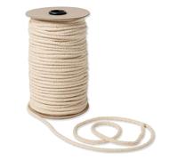 IPEA Natural Cotton Macrame Cord - 6mm x 100 Metres - [Made in Italy] - Super Long Roll - Sewing Thread for Crafts, Decorations, Tapestries and Curtains - Yarn