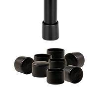 IPEA Soft Rubber Chair and Furniture Caps - 16 Pieces - Round Rubber Pads for Wood, Plastic or Iron Legs of Chairs and Tables - Anti-Scratch and Anti-Noise for Floors - Diameter 30mm - Black