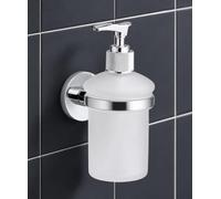 IPEA Wall Adhesive Dispenser Holder - No Drilling Required - Modern Design - Elegant Wall Bottle Holder for Liquid Soap to Glue in Bathroom, Shower, Kitchen, Home - Holder