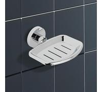 IPEA Wall Mounted Soap Dish in Metal - No Drilling Required - Modern Design - Soap Holder for Wall Sticking in Bathroom, Shower, Kitchen, Home - Soap Holder or Sponge Holder - Self Adhesive