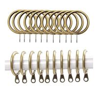 iPEAK 36 Pack Metal Brass Curtain Rings Hanging Hooks, 30mm Internal Diameter (Brass, 36 Rings)