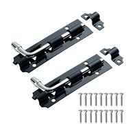 iPEAK Door Bolt Lock Black Heavy Duty Latch Door Lock Internal Gate Tower Bolt Strong Barrel Bolt Slide Bolt for Door (2 Pack)