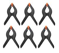 iPEAK Spring Clamp 6 Inch Heavy Duty Plastic Spring Muslin Clamps with Moveable Jaws Hard Grip Clips for Photography Studio Wood Work Artwork (6 Pcs)