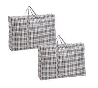 iPEAK Storage Bags Extra Large Heavy Duty Jumbo Laundry Bag Waterproof Dust Resistant Reusable Double Zipper Bag For Moving House Clothing, Wardrobe storage, toys, bedding (2 Black Check)