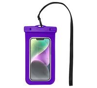iPEAK Waterproof Phone Pouch Lanyard Underwater Mobile Case Dry Bag For Any models Fits Up to 6.8 inch Phone for Swimming Boating Fishing Snorkeling Raining Kayaking Surfing (Purple)