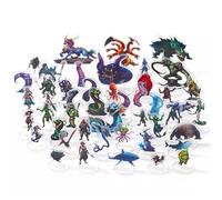 iPEAU Coastal Miniatures Set D&D 5e Underwater Swamp Monsters 0-26 CR-90 Pre-Cut 2D Acrylic Minis w/Bases for Aquatic Campaigns Pathfinder&TTRPG Terrain Accessories Ultimate Gift DM Starter Kit-A