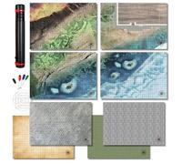 iPEAU|DND Map Starter Set Tabletop Mat 4 Dry Erase Boards 23×33" with 1" Grid&Hex RPG Battle Mat for Dungeon and Dragons Accessory Pathfinder& Warhammer Reusable Flexible GM Layout System