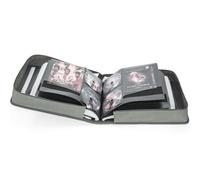 IPEB CD Storage Bag DVD Wallet Case Disc Organizer, 144 Disk Units, Grey | 72 Booklet Pockets, Audio Music Media Disk Storage Holder, With Zipper