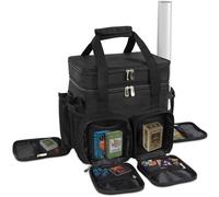 IPEB Tabletop RPG Adventurer's Bag Micro Storage Tote Bags,Game Travel Bag Case, with Foam Storage Vault, Map Holder, Shoulder Strap, for DND/RPG Gamers,Compatible with Dungeons & Dragons,Black