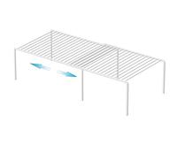 iPEGTOP Expandable Storage Rack Shelf, 2 Piece Cabinet Metal Rustproof Spice Rack, Adjustable Kitchen Organization Pantry Shelf Space Saver Cupboard Riser for Freezer Pantry Counter Shelves, White