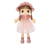 IPENNY 45cm Little Girls Soft Stuffed Toy Adorable Rag Doll Plush Cuddly Ragdoll Princess with Removable Dress & Hat Game Figurine Birthday Xmas Party Gift For Girls,My 1st Doll (Style 1-Pink)
