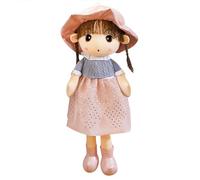 IPENNY 45cm Little Girls Soft Stuffed Toy Adorable Rag Doll Plush Cuddly Ragdoll Princess with Removable Dress & Hat Game Figurine Birthday Xmas Party Gift For Girls,My 1st Doll (Style 1-Grey)