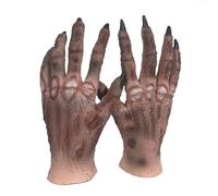 IPENNY Adults Creepy Zombie Gloves Laxte Realistic Werewolf Gloves Mummy Dried Corpse Gloves Horroric Halloween Demon Devil Grim Reaper Gloves Party Fancy Dress Handwear (Style-1, one size)