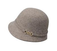 IPENNY Ladies Vintage Wool Felt Cloche Hat Winter Warm Elegant Bucket Hat 1920S Bowler Hats Floppy Derby Church Hats Xmas Gift for Women (UK, Alpha, One Size, Khaki)