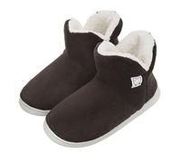 IPENNY Men's Women's Warm Cozy Knit Boots Indoor Slipper Boots Non-Slip House Slippers Fuzzy Ankle High Snow Bootie with Knitted Upper & Fleece Lined Warm Ankle Bootie Slippers