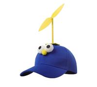 IPENNY Novelty Baseball Cap with Spinning Propeller-Cute Cartoon Big Eyes Design Funny Helicopter Hat Summer Cute Party Hat Sun Hat UV Protection Snapback Visor Cap Sunblock Travel Peaked Cap (Blue)