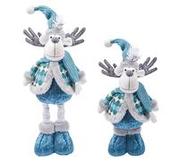 IPENNY Novelty Blue Christmas Decoration Figures with Stretchy Legs Unique Holiday Stocking Presents Fun Kids Stocking Fillers Special Festive Surprises Xmas Home Ornaments (Reindeer)