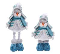IPENNY Novelty Blue Christmas Decoration Figures with Stretchy Legs Unique Holiday Stocking Presents Fun Kids Stocking Fillers Special Festive Surprises Xmas Home Ornaments (Snowman)