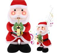 IPENNY Playing Saxophone Santa Claus Toy Electric Funny Singing Dancing Santa/Snowman/Reindeer Musical Christmas Doll Light-up Holiday Ornament Xmas Gift for Kids Family (Santa Claus)