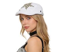 IPENNY Star-Printed Vintage Denim Beret Artist's Cap Fashionable and Versatile (White)
