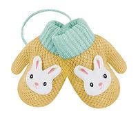 IPENNY Toddler Magic Stretch Mittens Thick Plush Lined, Winter Baby Boys Girls Knitted Gloves Warm Fluffy Full Finger GlovesCold Weather Ski Gloves for 0-6 Y (Style L-Yellow, L*W: 12 * 7cm for 0-3Y)