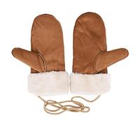 IPENNY Unisex Sheepskin Mittens with Super Warm Soft Fluffy Lining Plush Thermal Winter Gloves Windproof Cycling Fur Gloves Outdoor Sports Mittens Hand Warmer