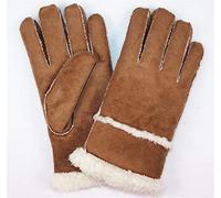 IPENNY Unisex Sheepskin Mittens with Super Warm Soft Fluffy Lining Plush Thermal Winter Gloves Windproof Cycling Fur Gloves Outdoor Sports Mittens Hand Warmer