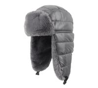 IPENNY Winter Warm Waterproof Trapper Hat with Fluffy Lining Thermal Windproof Ear Flaps Hat Cold Weather Snow Cap Russian Ushanka Hats for Skiing Skating Cycling Hunting (UK, Alpha, One Size, Grey)