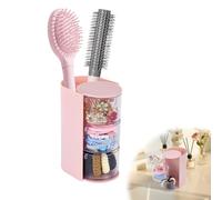 IPENP Pink Hair Accessory Organizer, 3-Layer Clear Hair Accessories Organizer Rotatable Small Jewelry Box for Clip Earring Necklaces, The Latest Gift for A Girl.