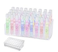 IPENP Rollerball Perfume Organizer, Beauty Scent Holder, 36 Space Clear Acrylic Perfume Organizer Refillable Container Tall Scented Oil Storage Display Case, Makeup Lipgloss Lipstick Display Case