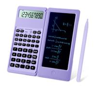IPepul Scientific Calculator for high-school, 10 Digits Digital with Erasable writing board Math Calculator for middle school & College (Purple)