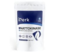 iPerk High Strength Nattokinase Supplements, 4000 FU per Vegan Capsule, Natural Formula, Made in The UK, Daily Wellness Support for Active Lifestyles, 4-Month Supply, Contains Soy