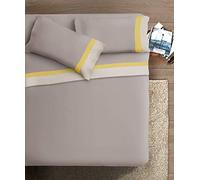 Ipersan Double Bed Sheet Set, 100% Cotton, 1 Flat Sheet 260 x 290 cm + 1 Fitted Sheet 180 x 200 cm + 2 Pillowcases 83 x 52 cm, with Double Satin Frill, Made in Europe