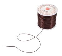 Ipetboom 0.6mm Brown Silicone Hair Extension Elastic Wire for Reusable Beading Thread Stretchable Fireline Wire Hair Extensions Installation