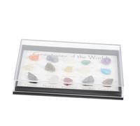 Ipetboom 1 Box Natural Crystal Gemstone Specimen Types Mineral Rocks Teaching Samples Multipurpose Educational Collection for Home Office Decor and Geology Study