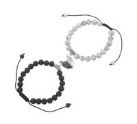 Ipetboom 1 Pair Couple Bracelets Sturdy Matching Wrist Jewelry for Lovers Symbolizing Heartfelt Connection for Valentine's Day Anniversaries and Special Occasions