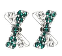 Ipetboom 1 Pair Crystal Rhinestone Bow Knot Shoe Clips Sparkling Glass Butterfly Shoe Decorations Detachable Glittering for Wedding and Prom