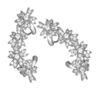 Ipetboom 1 Pair Flower Ear Clips Trendy Earrings Ear Wrap Crawler Ear Climbers Cuff Earrings Around Earrings Ear Cuff Clip Ear Non Piercing Non Piercing Earring Cuff Wrap Alloy Silver
