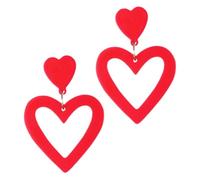 Ipetboom 1 Pair Love Heart Drop Earrings for Women Stylish Dangling Jewelry Lightweight Comfortable Fashion Accessories for Valentines Day and Everyday Wear