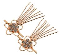 Ipetboom 1 Pair Metal Tassel with Rhinestones Decor Shoe Tassel Decoration Rhinestone Design Alloy Crystal Glitter Decor Female Friends Parties 2.48x1.14x0.20in