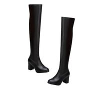 Ipetboom 1 Pair Stylish High Heel Over the Knee Boots for Women Round Toe All Match Winter Footwear Comfortable Non Slip Design for Daily Wear and Various Occasions