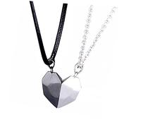 Ipetboom 1 Pair Stylish Love Heart Magnetic Couples Necklace Creative Neck Pendant for Lovers Dainty Chain Jewelry Black White to Express Your Love
