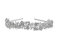 Ipetboom 1 PC Elegant Silver Wedding Crown Headband Bridal Tiara with Delicate Leaves Flowers for Brides Bridesmaids and Special Occasions